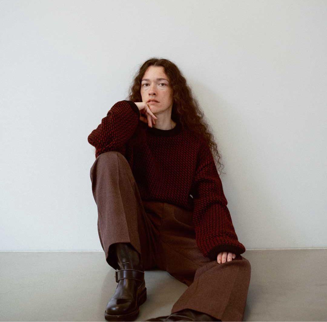 interim ブラウンウールスラックス