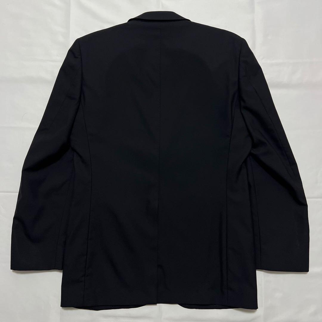 極美品✨ジョンピアース スーツ 黒 ブラック 無地 洗える 冠婚葬祭 A7サイズ