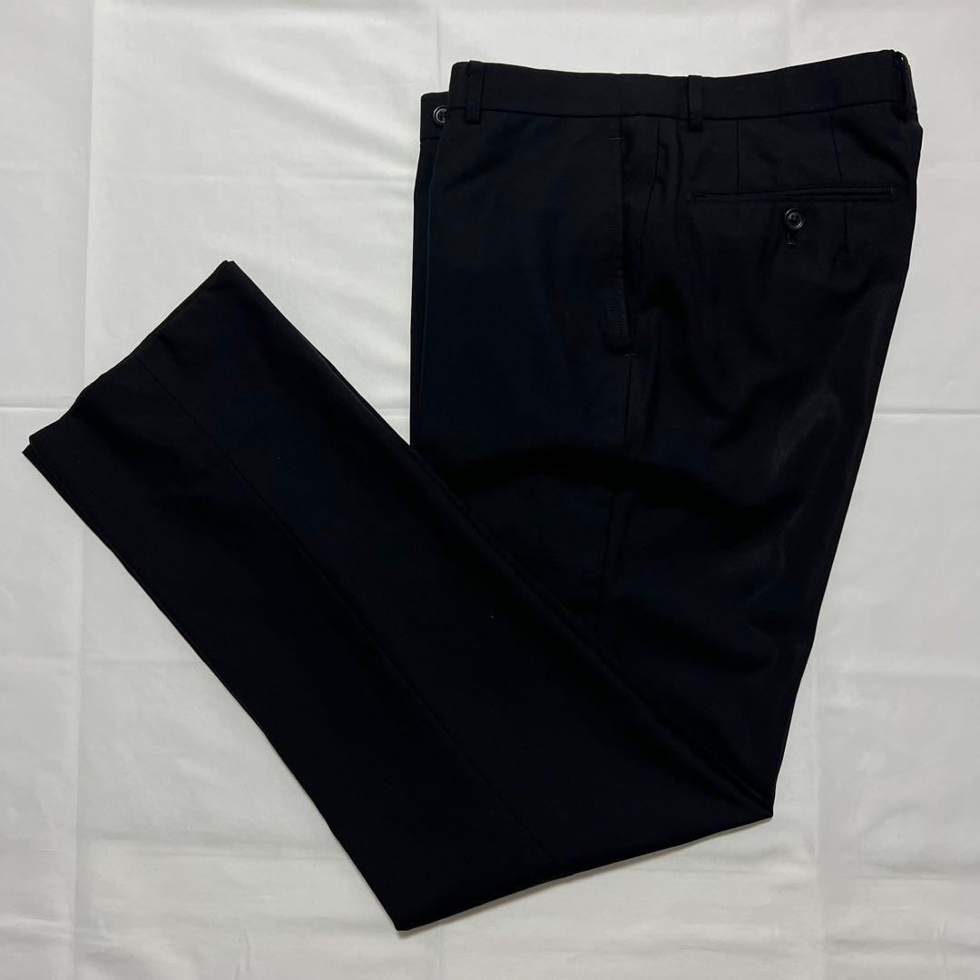 極美品✨ジョンピアース スーツ 黒 ブラック 無地 洗える 冠婚葬祭 A7サイズ