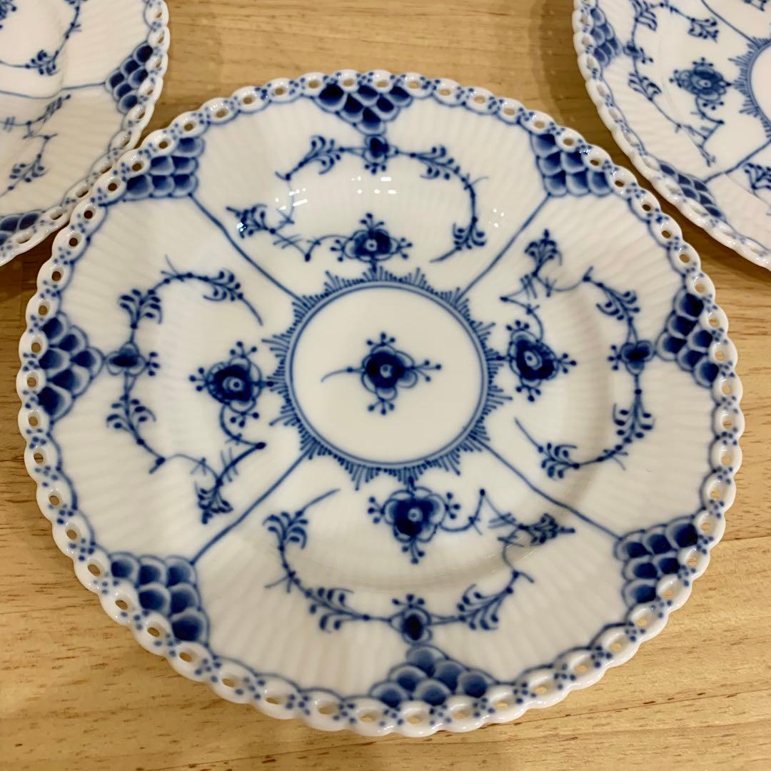 ロイヤルコペンハーゲン ブルーフルーテッド フルレース 6インチ プレート 4枚