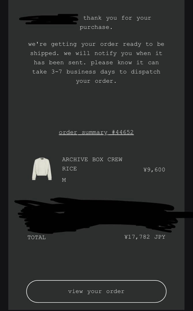 【確実正規品】　entire studios ARCHIVE BOX CREW