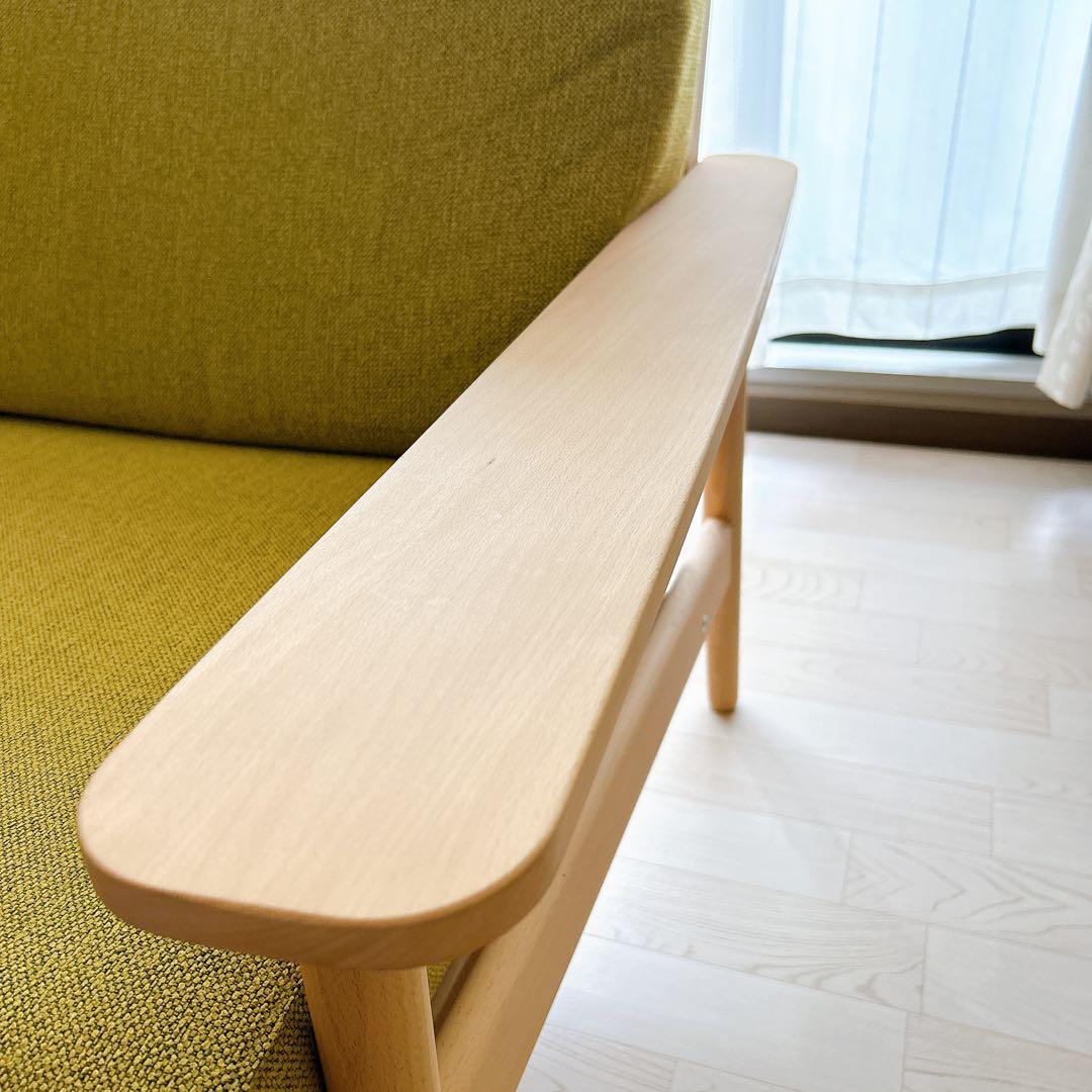 【正規品証明書付き】カリモク2人掛ソファ138㎝ WD4302ミモザピュアビーチ