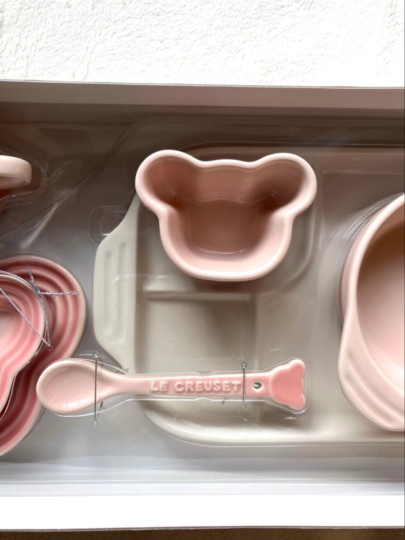 ル・クルーゼ ベビー食器 7点セット ピンク