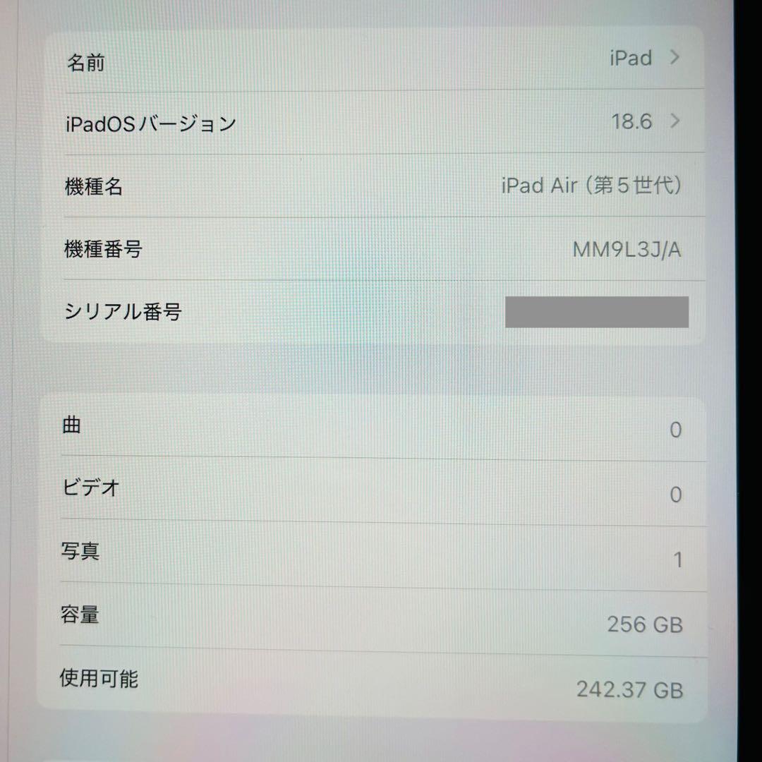 【ホワイトスポットあり】iPad Air（第5世代） 256GB Wi-Fi本体
