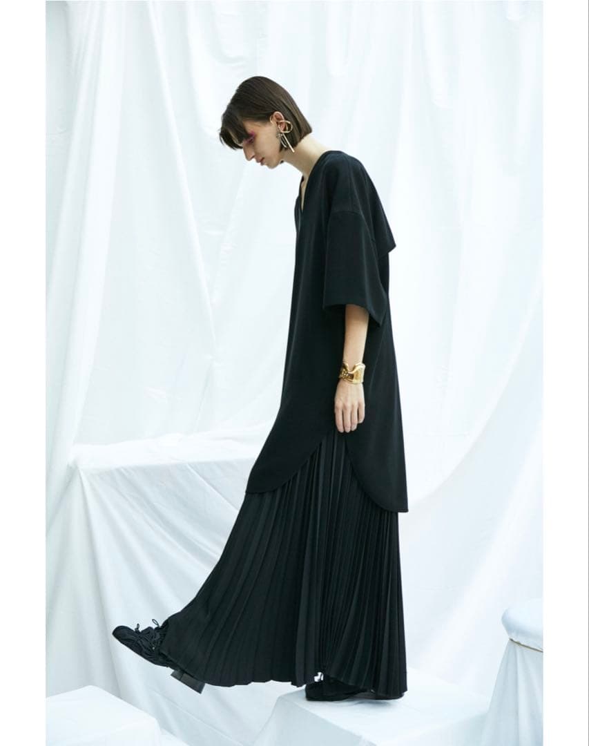 【新品】ENFÖLD ダブルサテン ロングチュニック