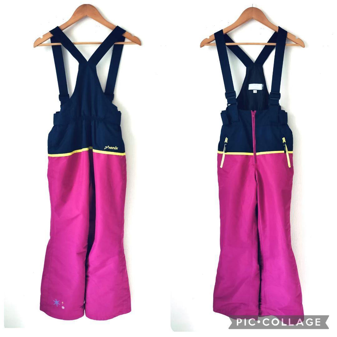 美品 Phenixスキーウェア 女の子 上下 150 140 雪結晶☆水色ピンク