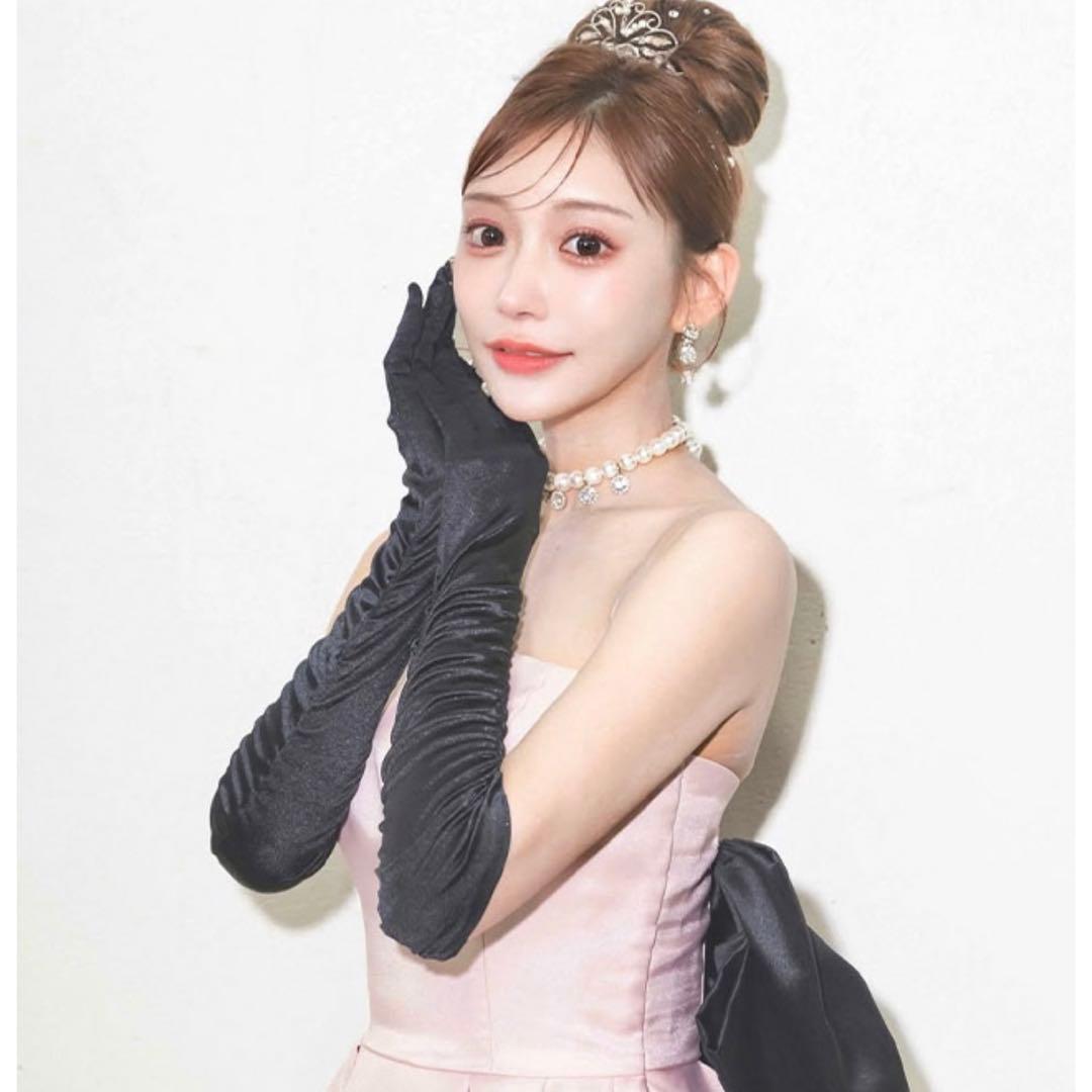 バースデー バックリボン ベア ゴージャス フリルテール Aラインロングドレス