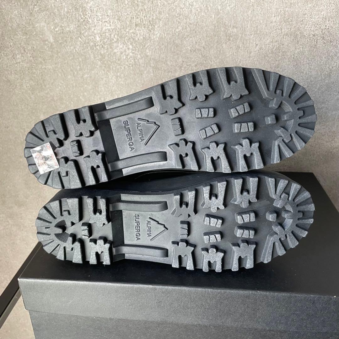 新品　SUPERGA アルピナ　ボックスレザー　ブーツ　3341 ブラック　黒