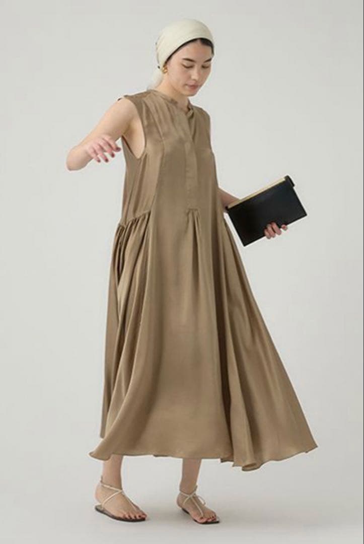 Chaos カオス サンディングシルクワンピース ベージュ タグ付き