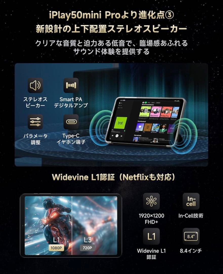 iPlay60mini Turbo 8.4インチタブレット