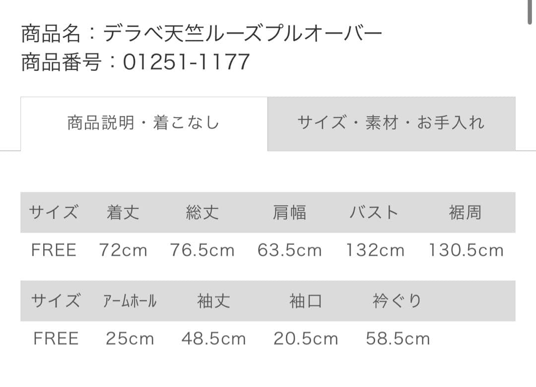 くり⭐︎ネストローブ　デラべ天竺ルーズプルオーバー　nest robe