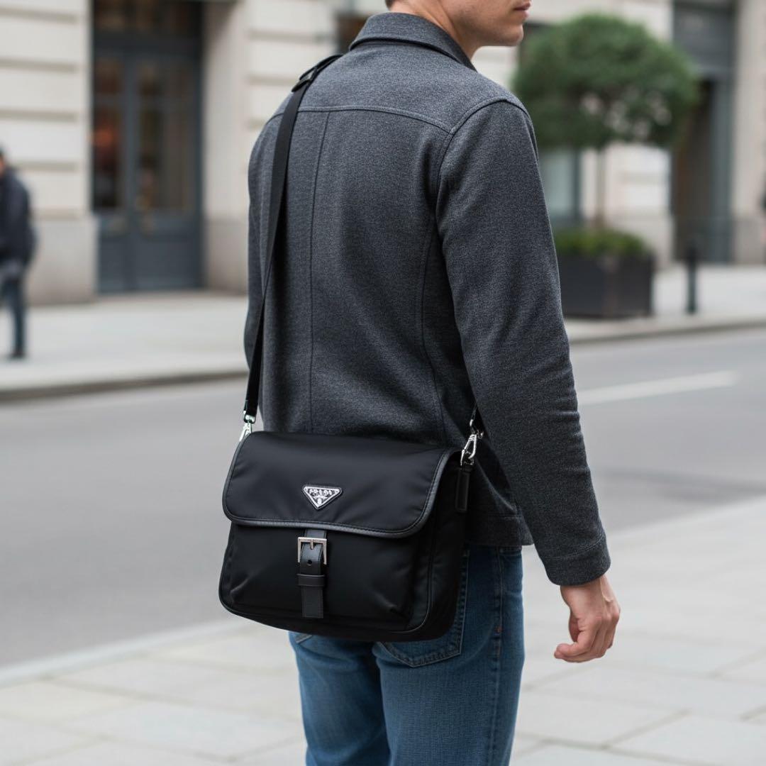 【極美品】PRADA プラダ ショルダーバッグ 三角ロゴ ナイロン フラップ