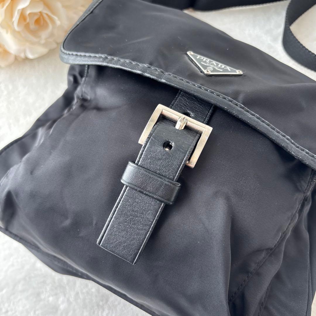 【極美品】PRADA プラダ ショルダーバッグ 三角ロゴ ナイロン フラップ