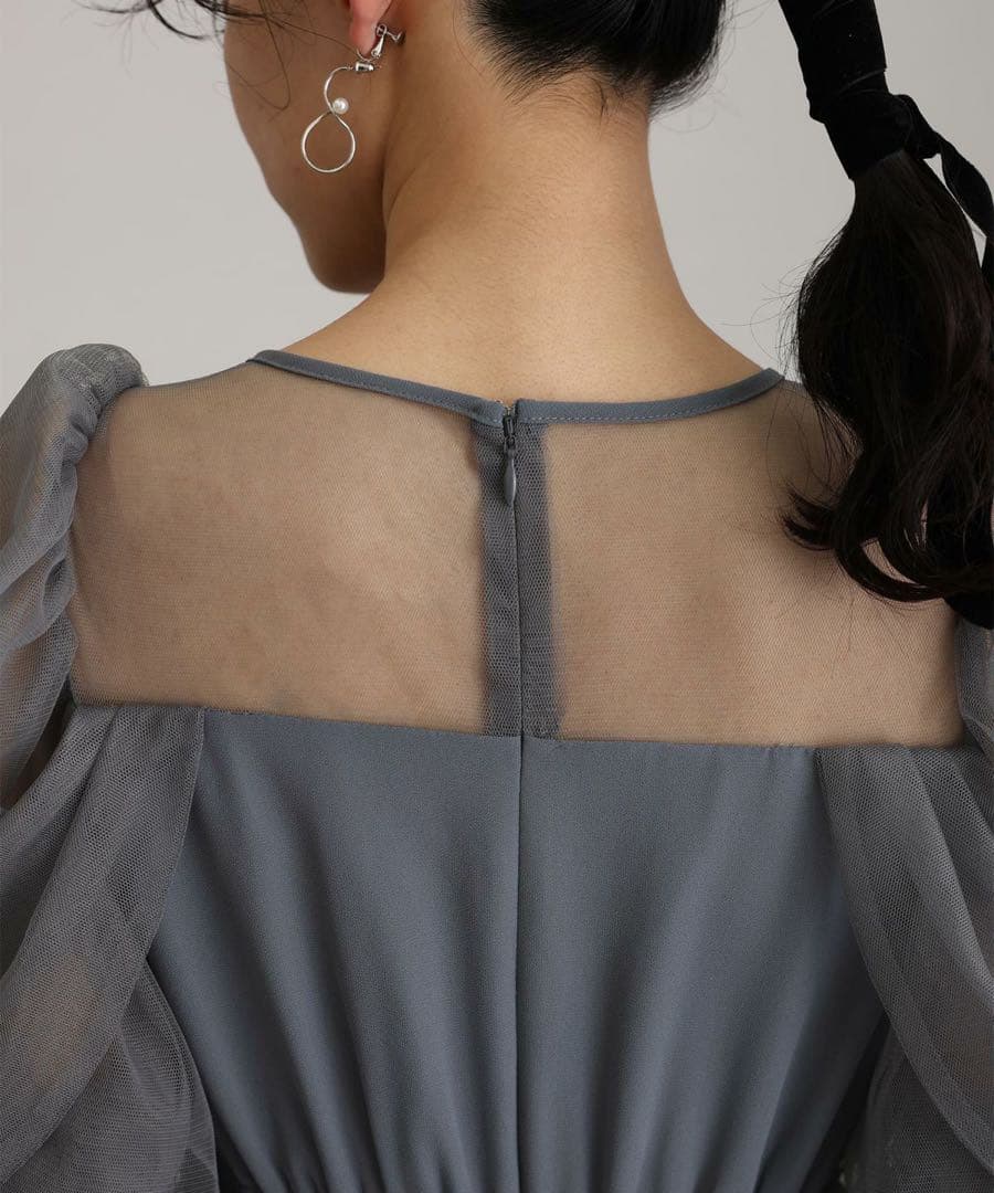 最終値下！細見えチュールオフショルダードレス〜結婚式•二次会用〜