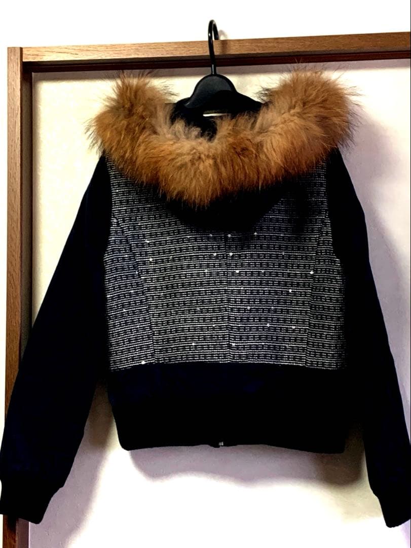 LANVIN ランバンオンブルーブルゾン　リアルファー付　サイズ38