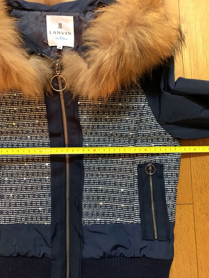 LANVIN ランバンオンブルーブルゾン　リアルファー付　サイズ38