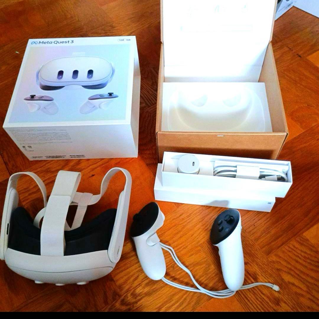 Quest 3 128GB フェイスクッション、ストラップ付き