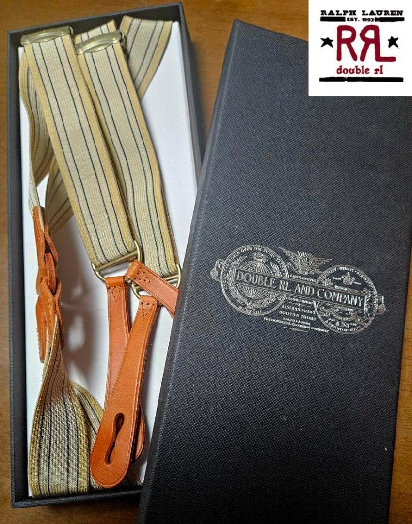 送料無料/新品　Ralph Lauren ストライプ サスペンダー