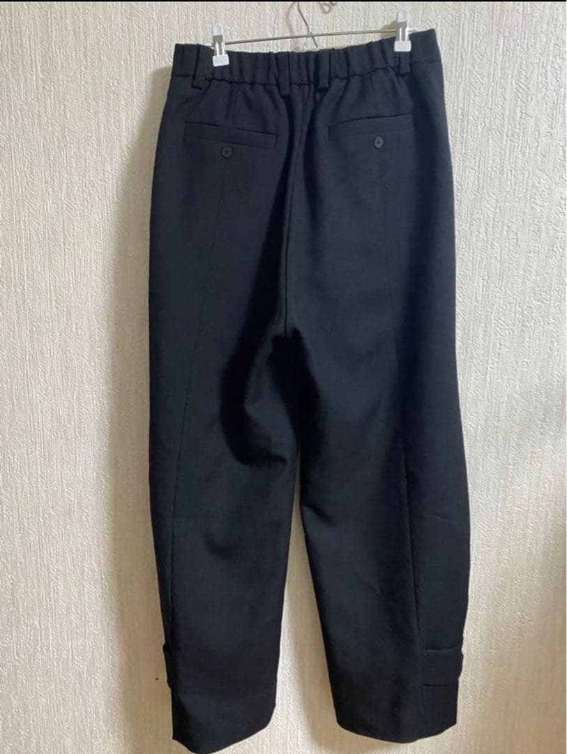 WOOYOUNGMI ブラック　Folding ワイド スラックス