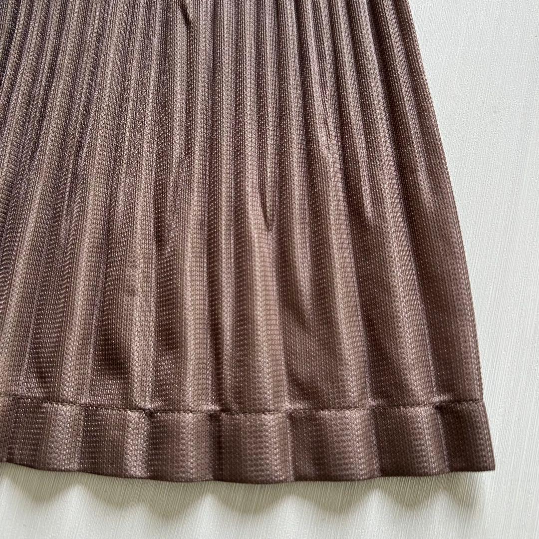 希少　PLEATS PLEASE チュニックワンピース　5部袖　茶