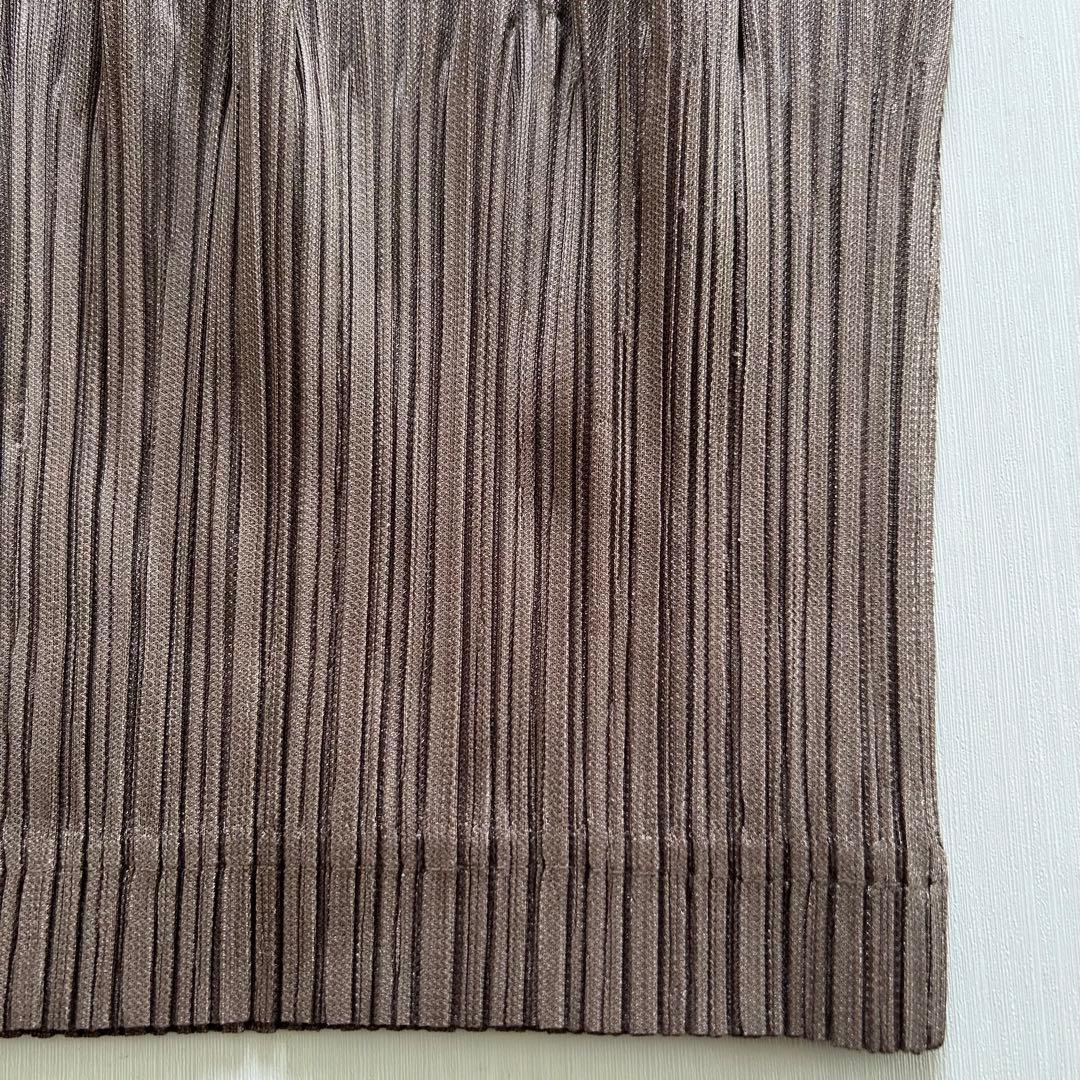 希少　PLEATS PLEASE チュニックワンピース　5部袖　茶