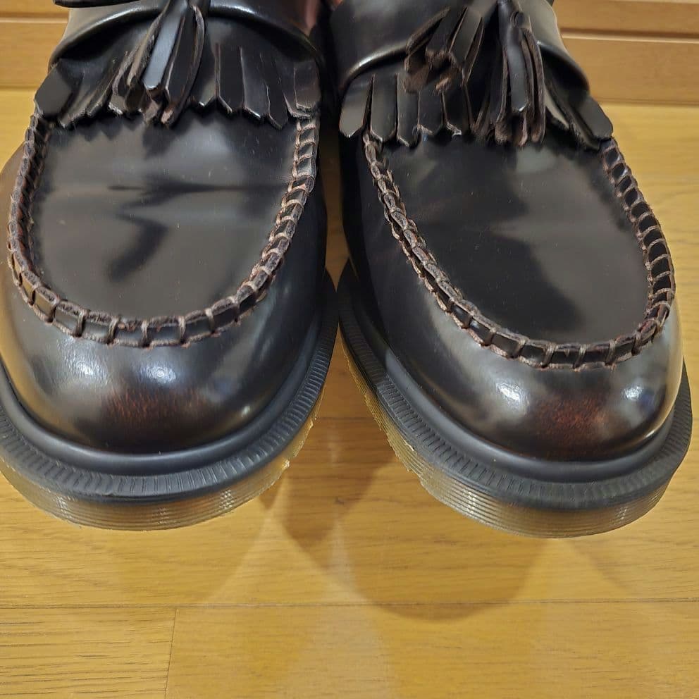 現行 ドクターマーチン エイドリアンタッセルローファー 厚底 本革 赤 UK9