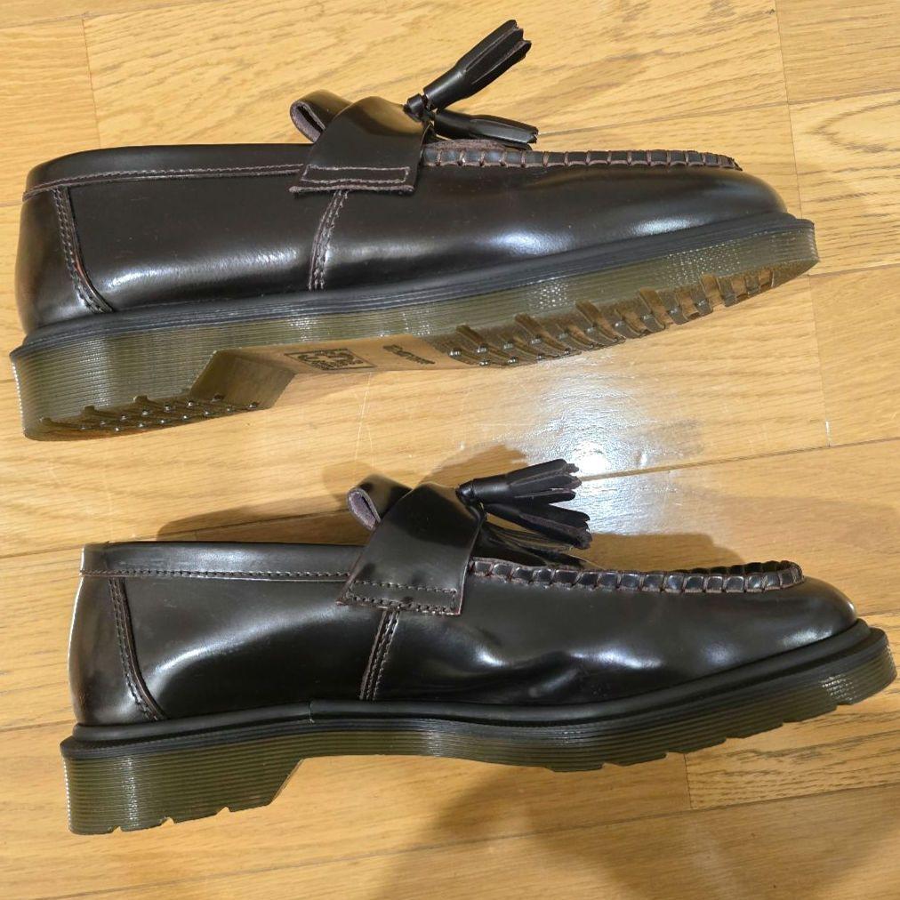 現行 ドクターマーチン エイドリアンタッセルローファー 厚底 本革 赤 UK9