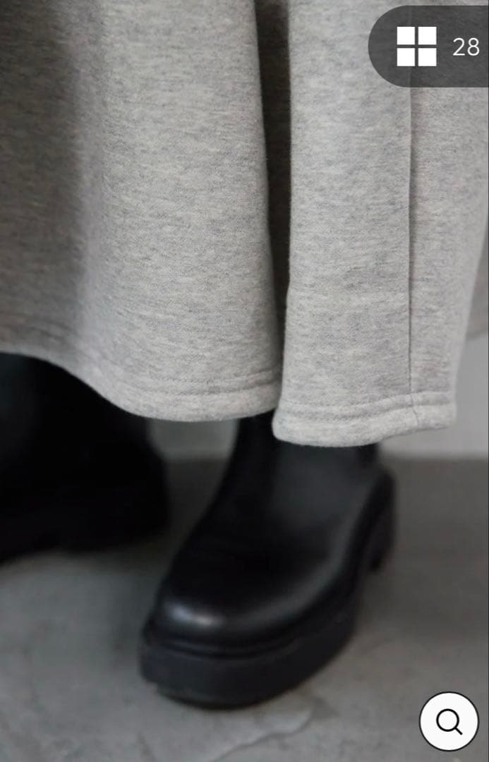 plus OTO.HA裏起毛ティアードスウェットワンピース　グレー