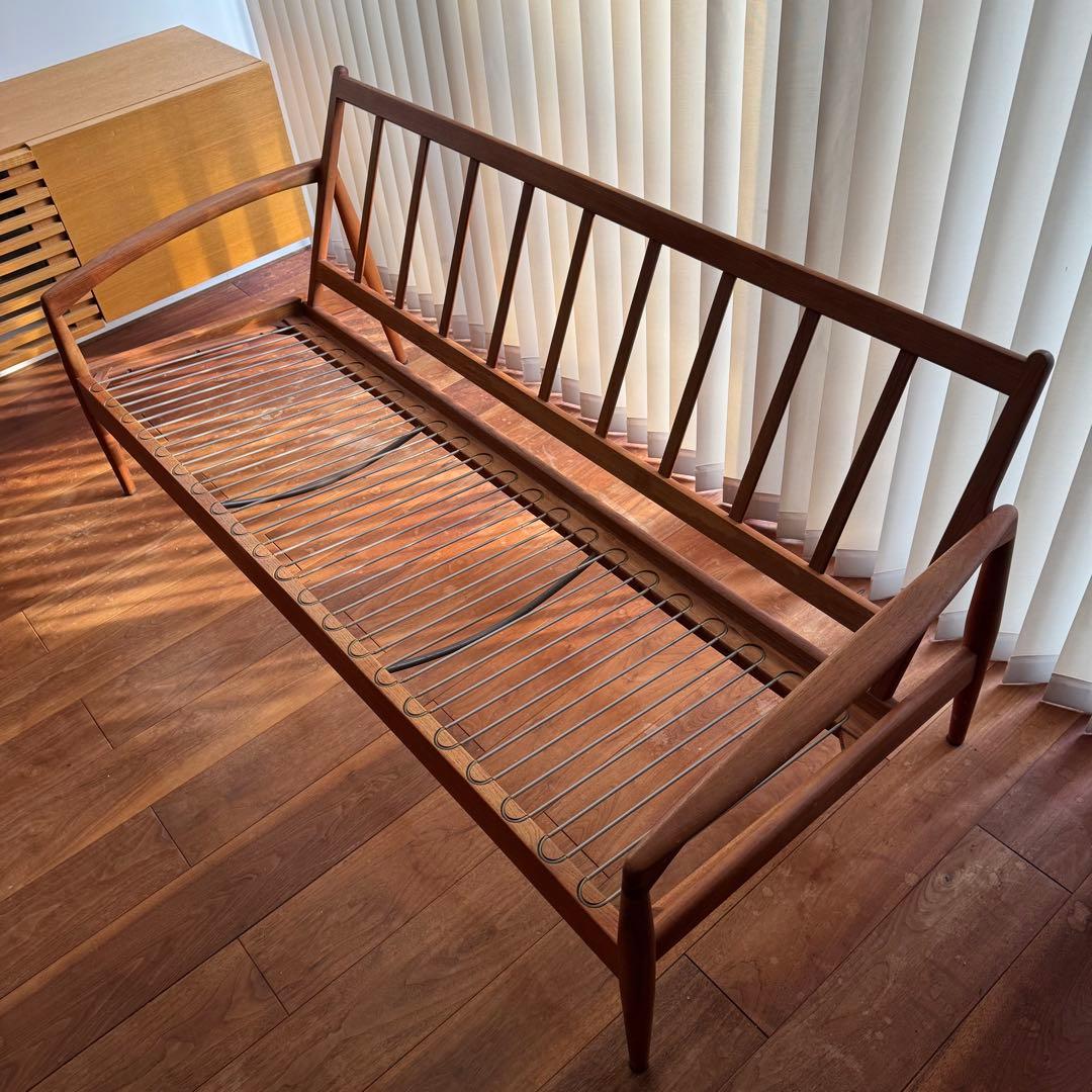 ペーパーナイフソファ　カイ クリスチャンセン　3人掛け　チーク材　宮崎椅子製作所