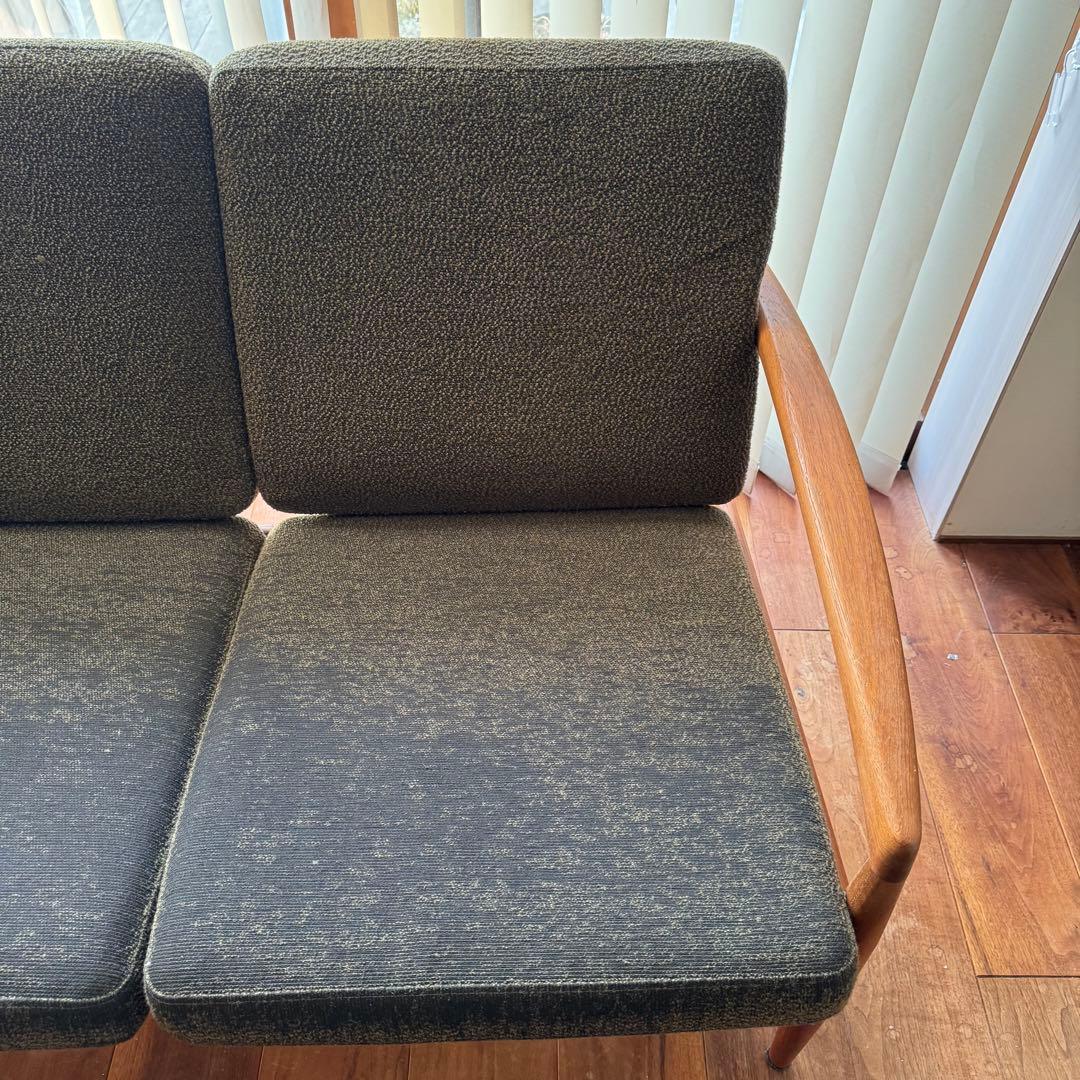 ペーパーナイフソファ　カイ クリスチャンセン　3人掛け　チーク材　宮崎椅子製作所