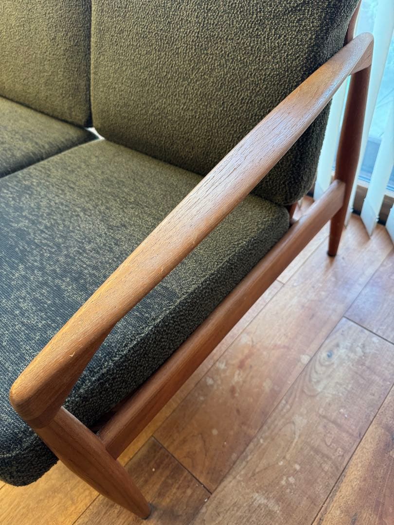 ペーパーナイフソファ　カイ クリスチャンセン　3人掛け　チーク材　宮崎椅子製作所