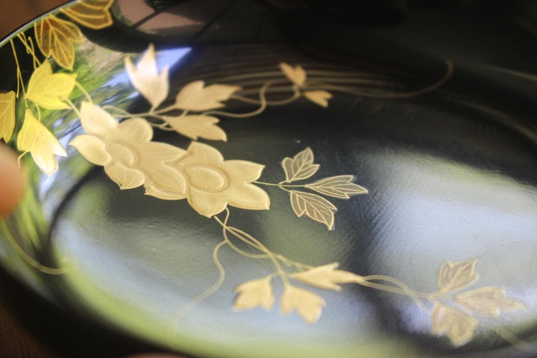 時代逸品！時代黒漆に極上草花蒔絵の映えるお椀7点（検輪島塗蒔絵椀雑煮椀煮物椀