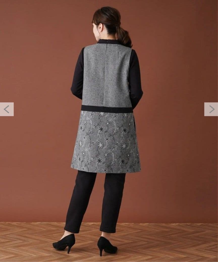 【美品】Leilian　レイヤード風チュニックワンピース　現行　近年