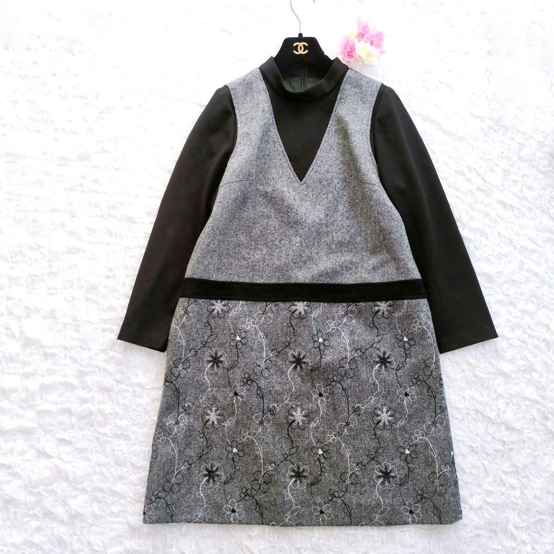 【美品】Leilian　レイヤード風チュニックワンピース　現行　近年