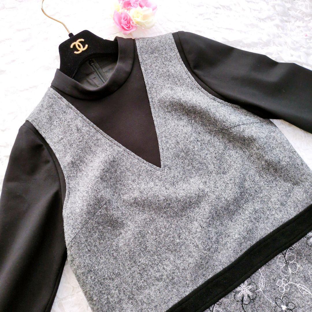 【美品】Leilian　レイヤード風チュニックワンピース　現行　近年