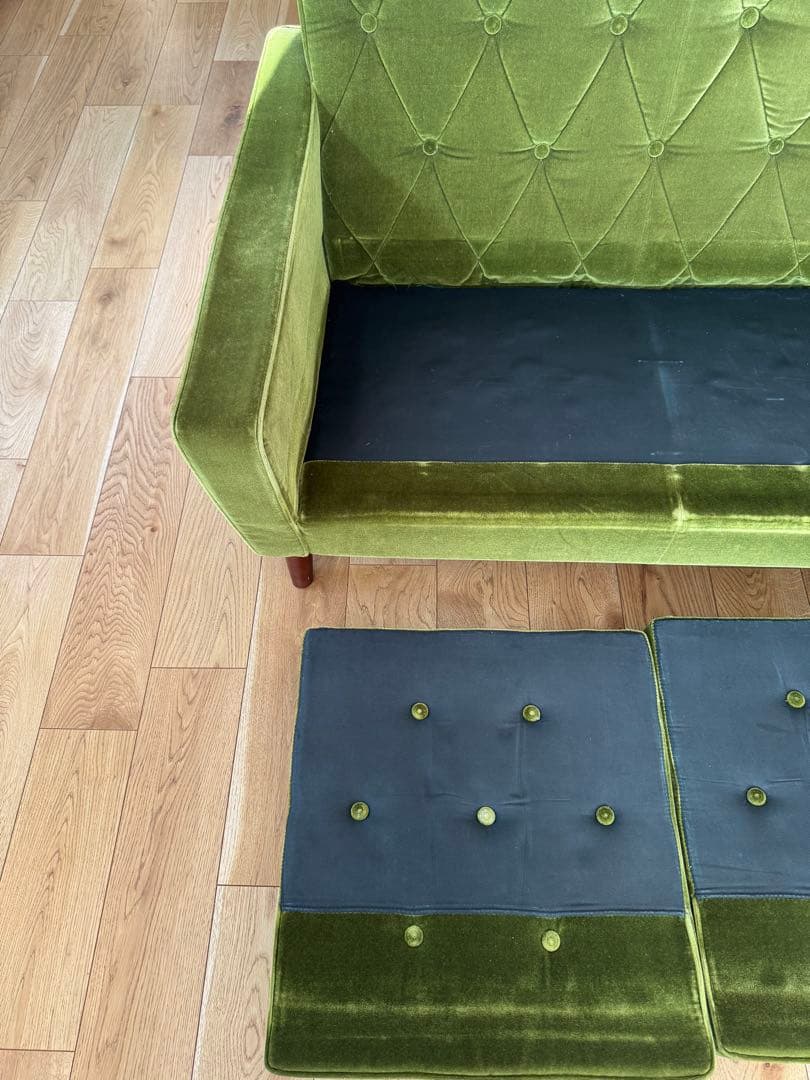 【本日限定値下げ】カリモク 60 ロビーチェア3シータ モケットグリーン