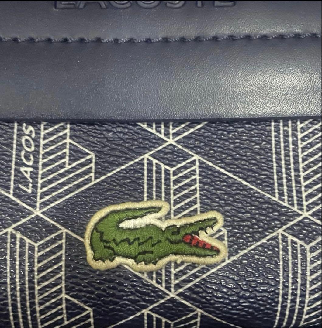 バムケロLACOSTE ラコステ モノグラム ショルダーバッグ ネイビー