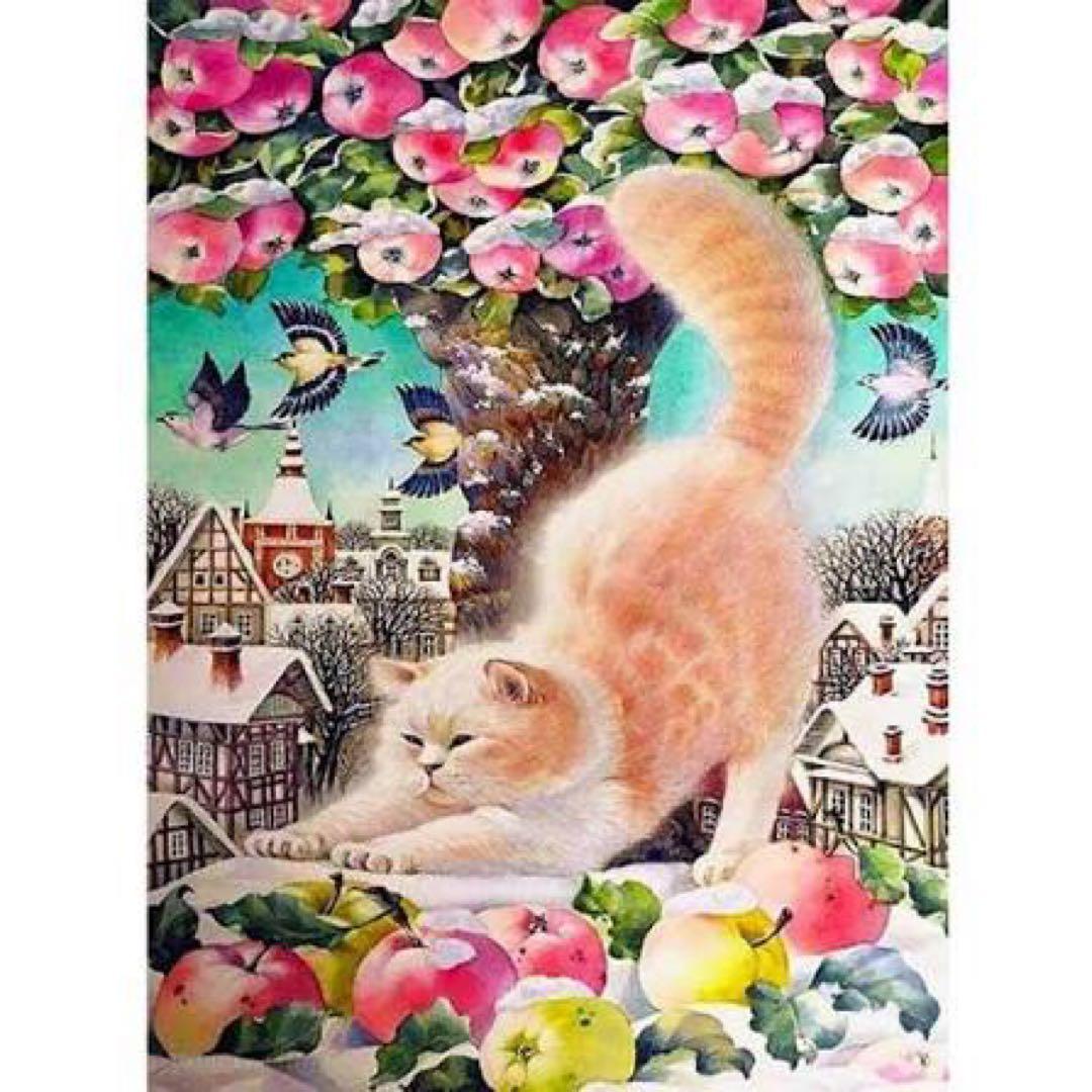 きのこと猫　ダイヤモンドアート