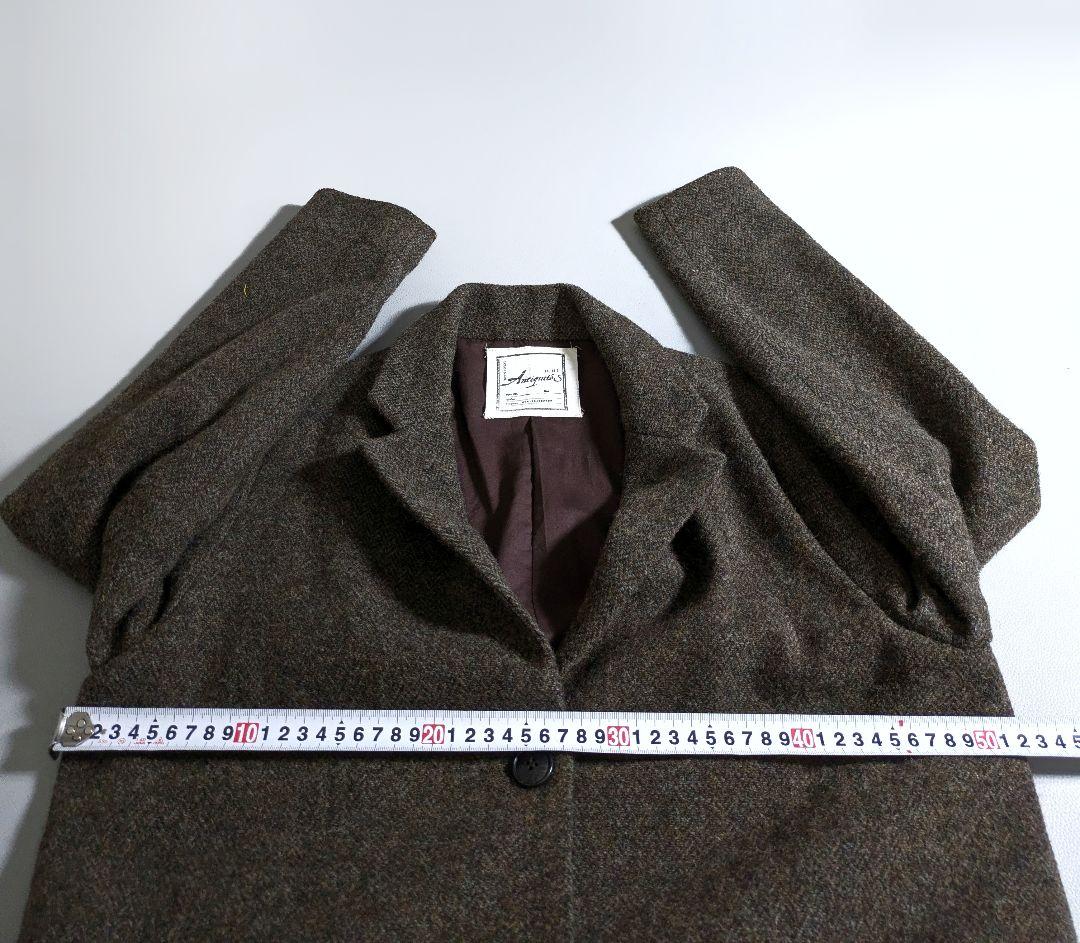 イチアンティークス／ヘリンボーン ミックスウールテーラードジャケット ブラウン