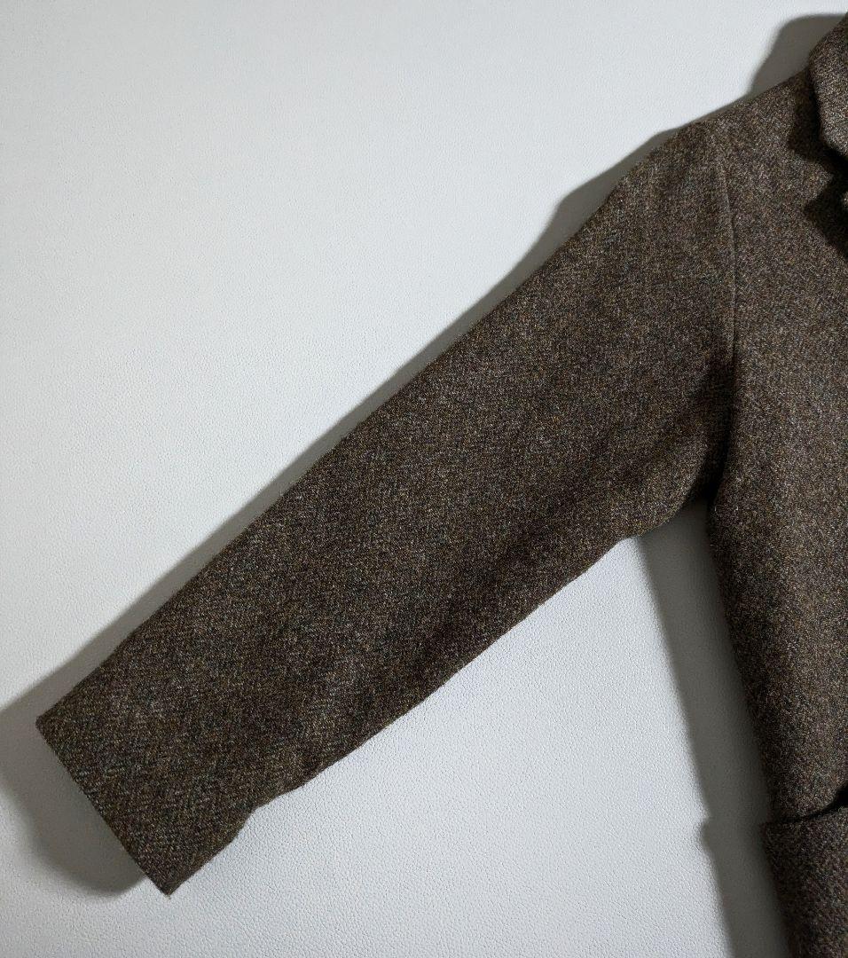 イチアンティークス／ヘリンボーン ミックスウールテーラードジャケット ブラウン