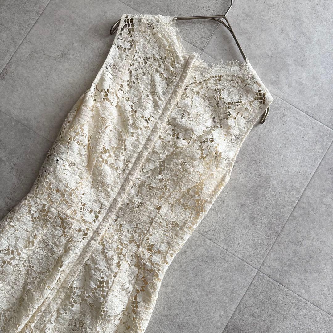 ドルチェ&ガッバーナ　ワンピース　ノースリーブ　総レース　ドレス　白　インナー付