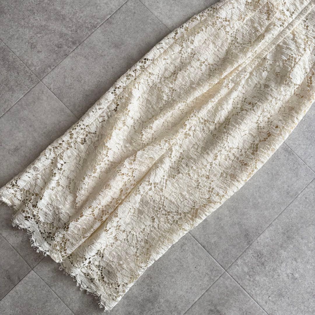 ドルチェ&ガッバーナ　ワンピース　ノースリーブ　総レース　ドレス　白　インナー付