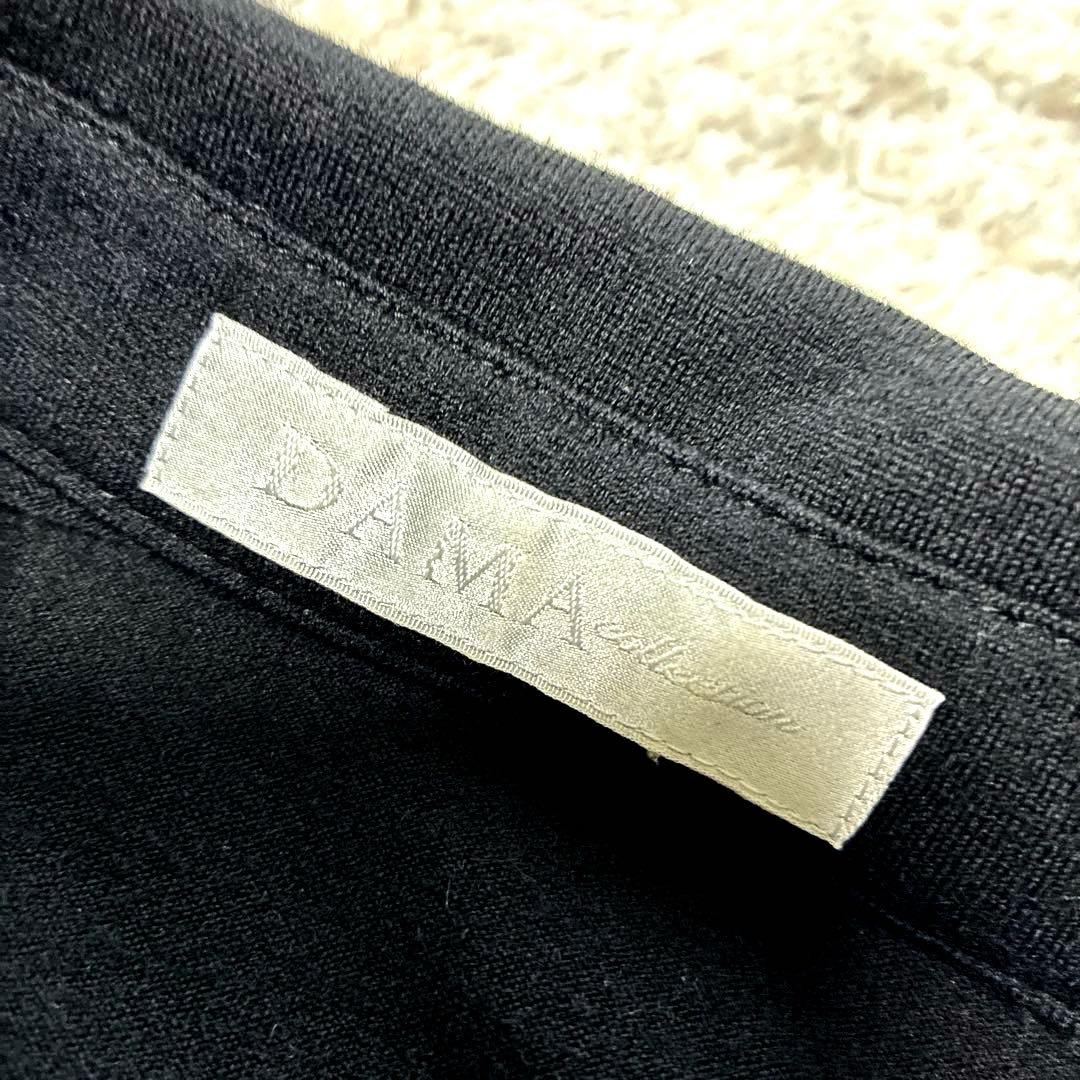 DAMA collection 長袖襟付き　ウールワンピース　黒