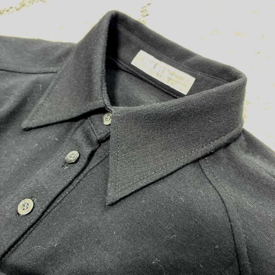 DAMA collection 長袖襟付き　ウールワンピース　黒