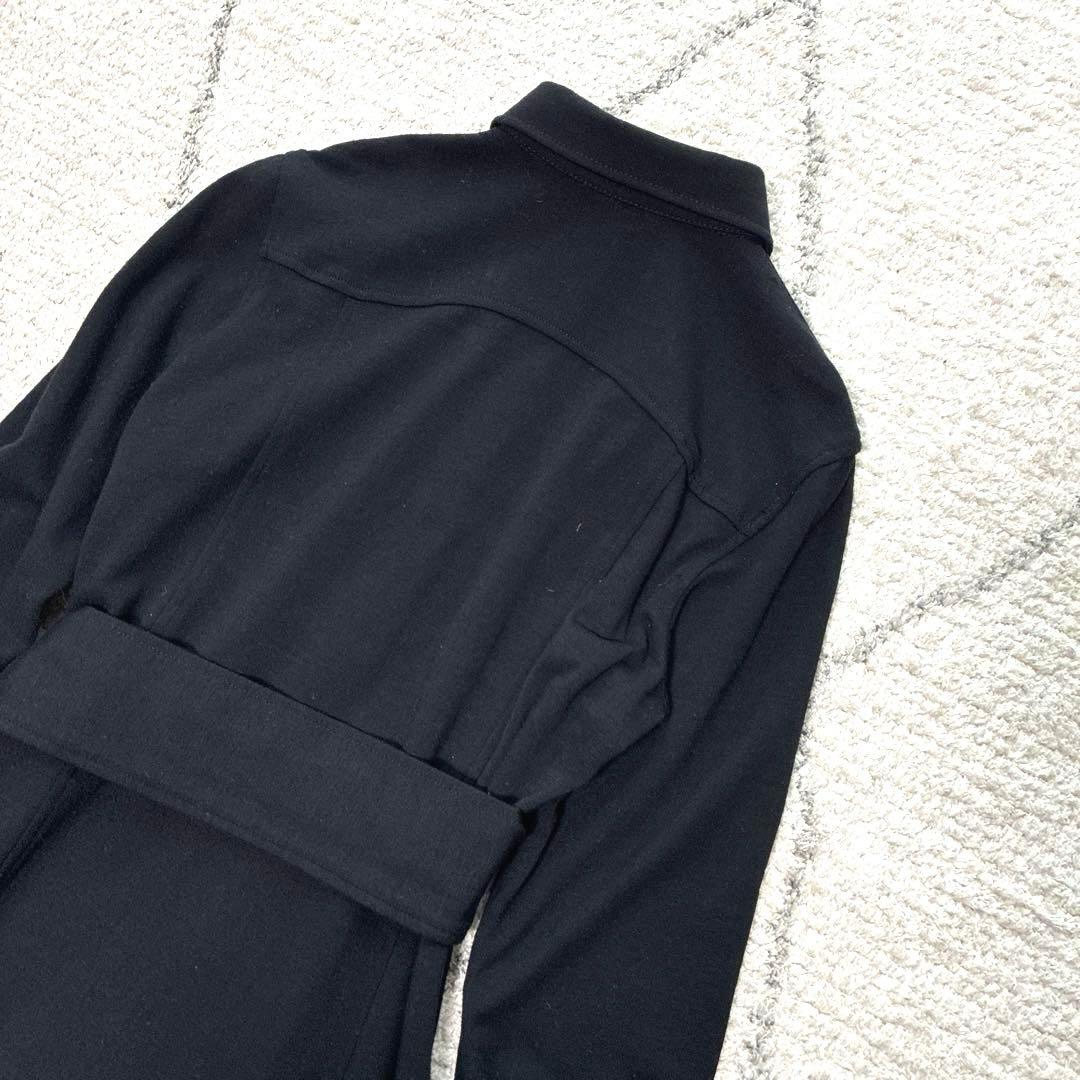 DAMA collection 長袖襟付き　ウールワンピース　黒