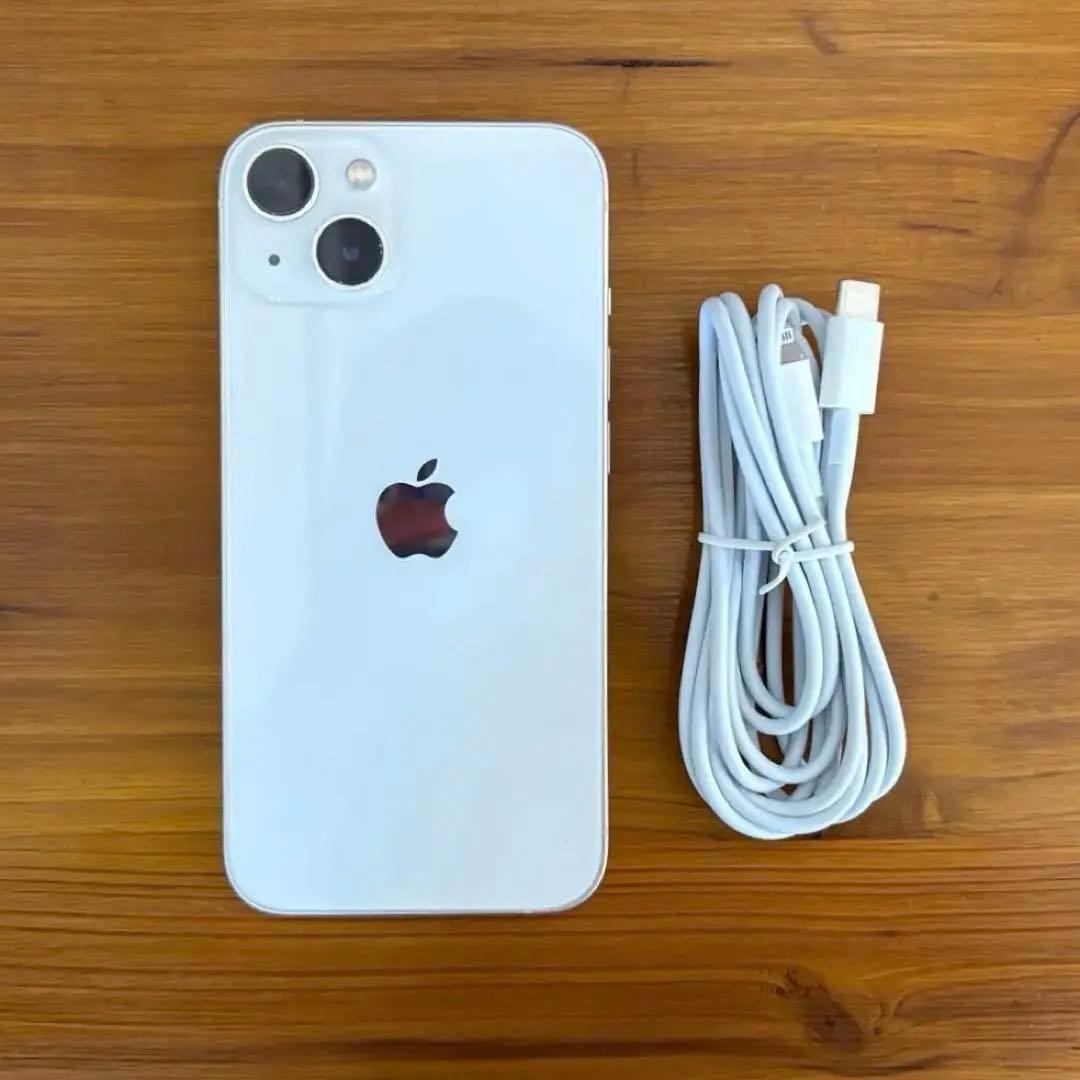美品 iPhone13 128GB SIMフリー スターライト ケーブル付き