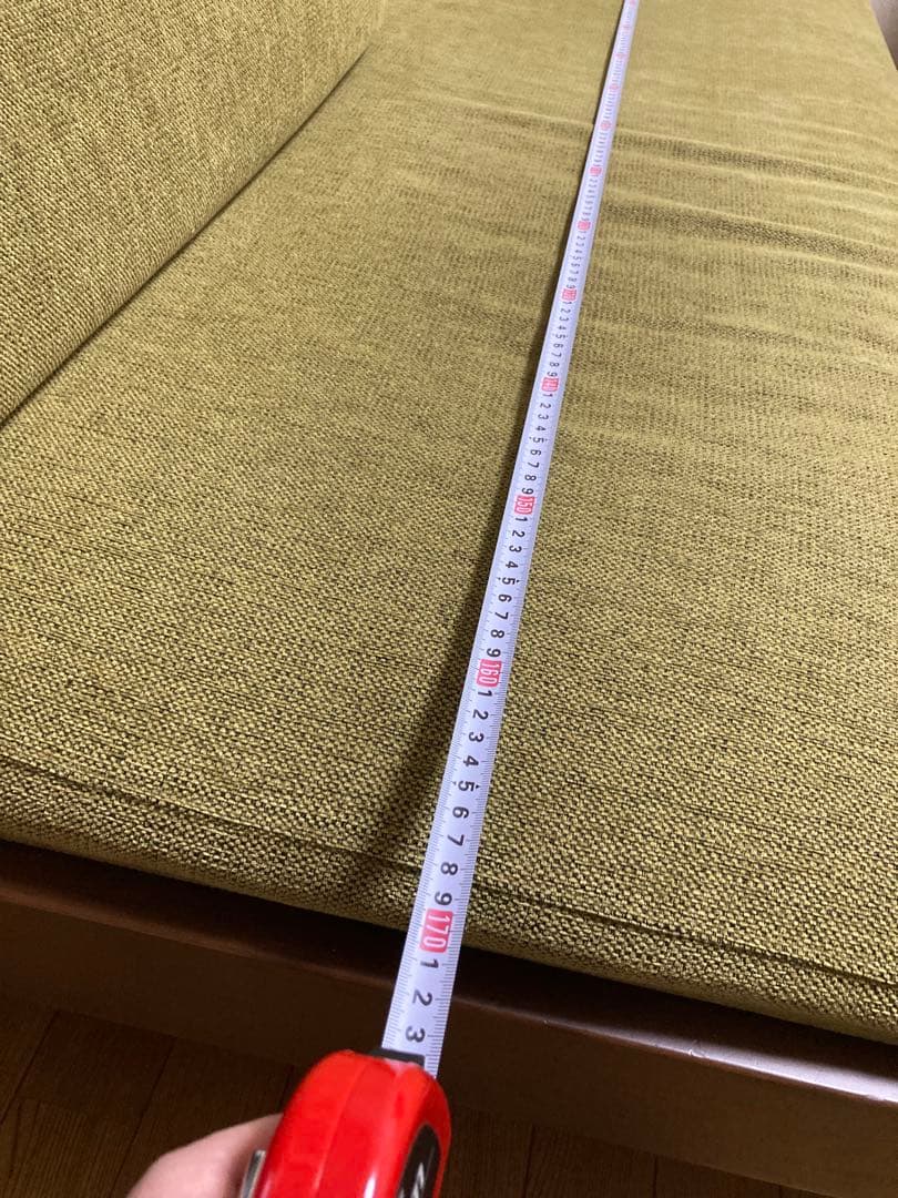 美品 平成家具（国産）　3人掛けソファ オットマン付（梱包送料込 直接引取歓迎）