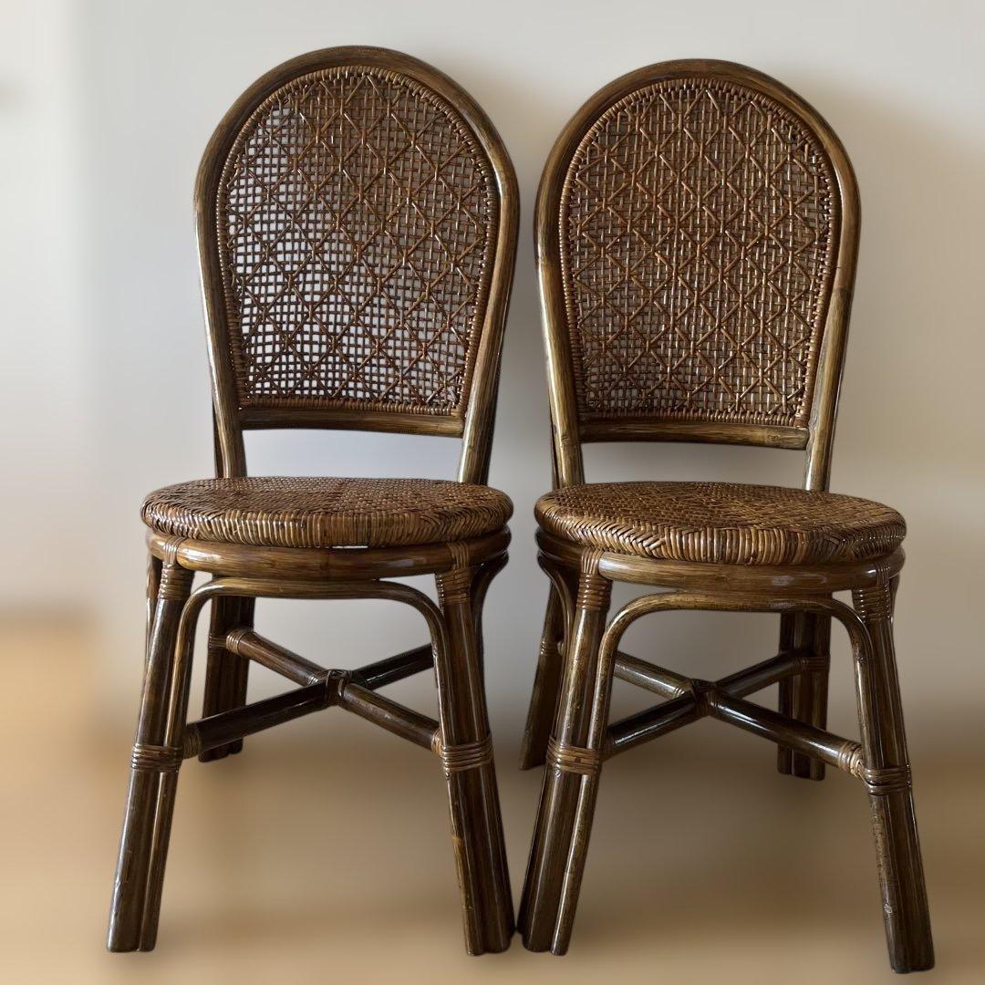 美品⭐︎ラタンチェア 籐 曲木 2脚 可愛いです