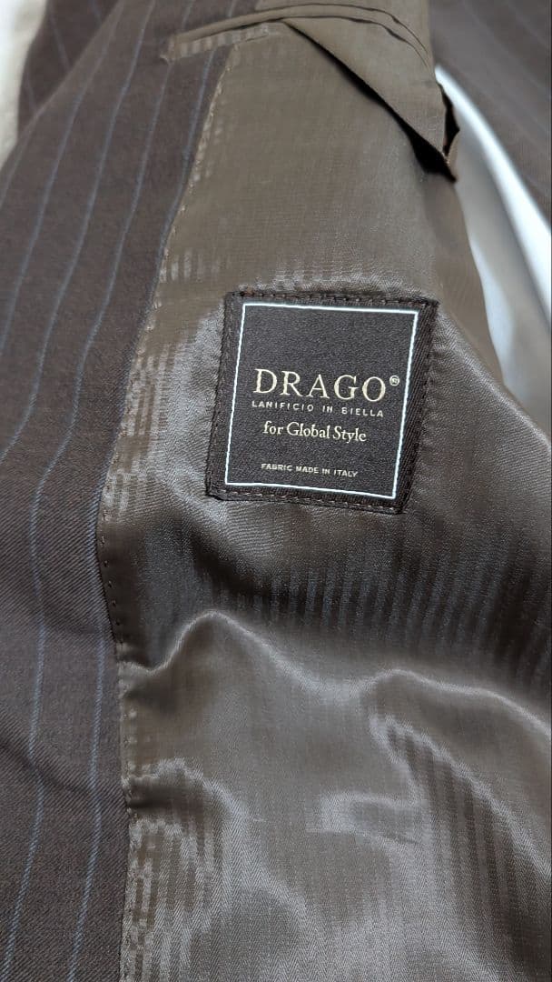 DRAGO ブラウンストライプ ビジネススーツ