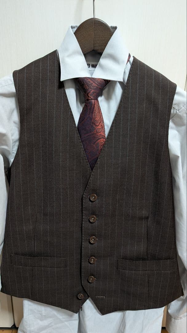 DRAGO ブラウンストライプ ビジネススーツ